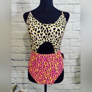 Arizona Jean Co.  Leopard Pink One Piece Swimsuit
